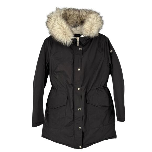 Michael Kors Anorak Snap Front Channel Quilted Jacket Black Size Large Outdoors - Picture 2 of 16